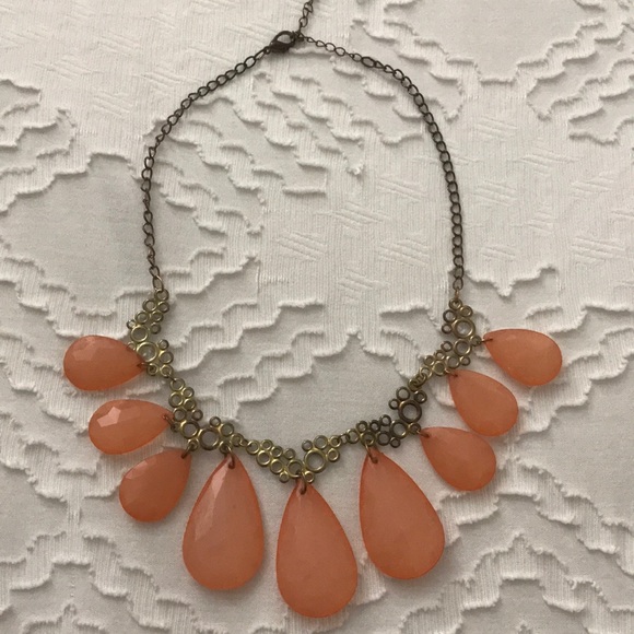 Jewelry | Peach Jewel Necklace | Poshmark